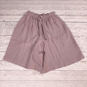 Alfred Dunner Vintage Mauve Culotte Shorts High Waist Wide Leg Pockets Size 10